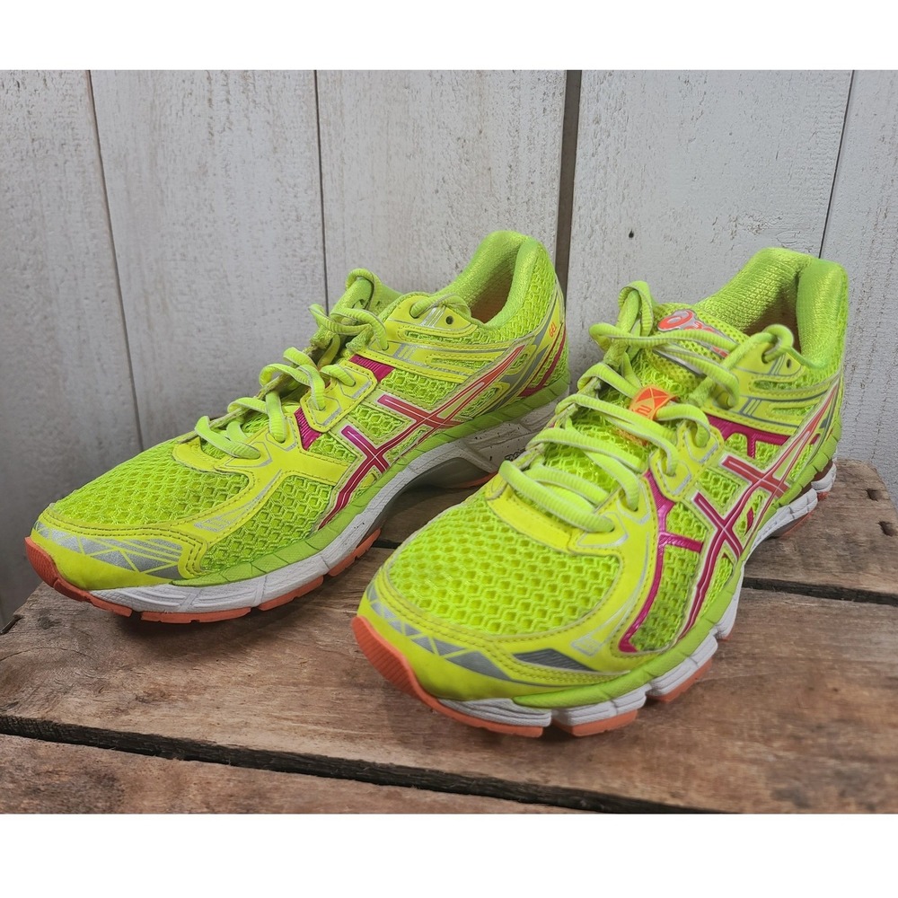 ASICS GT-2000 2 Running Shoes Women's Size 8.5 T3P8N Neon EUC